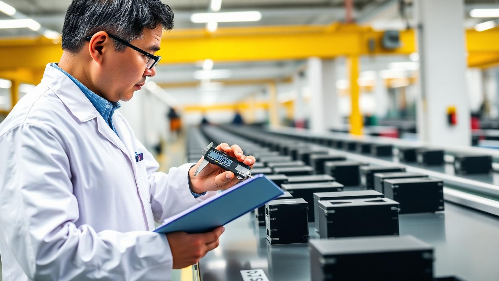 Quality inspector on a Chinese production line